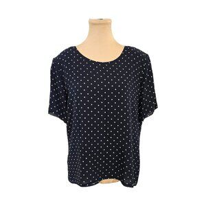 Barrie Paige LTD Vinatge 100% Silk Polka Dot Shoulder Pad Blouse Sz 8